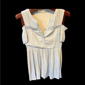 Denim of shoulder cotton dress size L